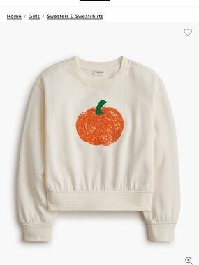 Crewcuts Girls' Cream Pumpkin Sequin Sweatshirt